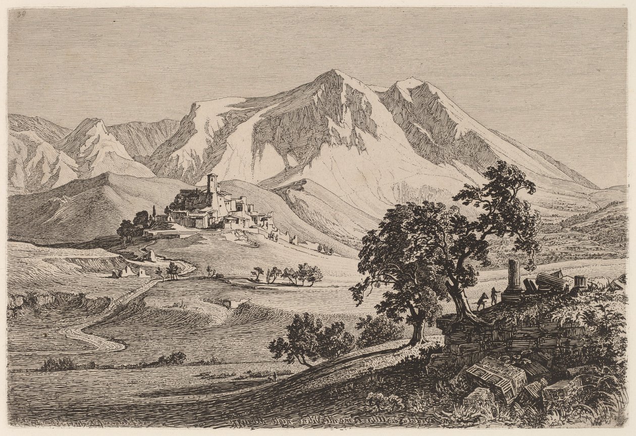Veduta di Albe e Monte Velino negli Abruzzi da Georg Heinrich Busse