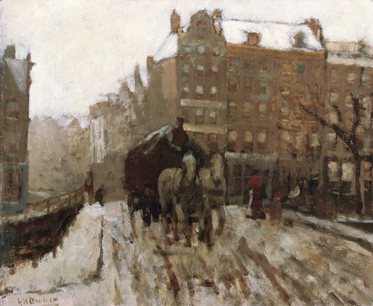 Ponte sul canale Singel presso Paleisstraat, Amsterdam, c.1895-1900 da Georg Hendrik Breitner