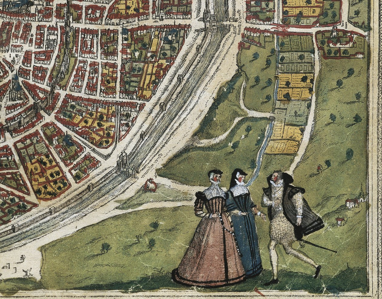 BRAUN, George (1541-1622). ORTELIUS, Abraham (1527-1598). HOGENBERG, Franz (1535-1590). Civitatis Orbis Terrarum (Theatrum orbis terrarum). 1572-1617. Parigi (1572). Dettaglio inferiore sinistro. Volume I. Incisione. SPAGNA. CASTIGLIA E LEON. Salamanca. Un da Georg Hogenberg Franz (1535-90) & Ortelius Abraham (1527-98) Braun