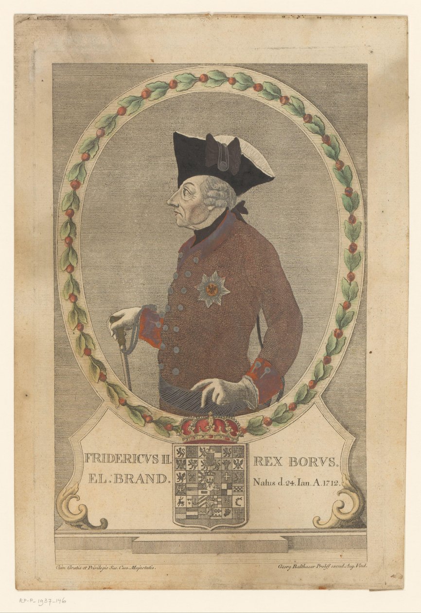 Ritratto di Federico il Grande da Georg Mathäus Probst