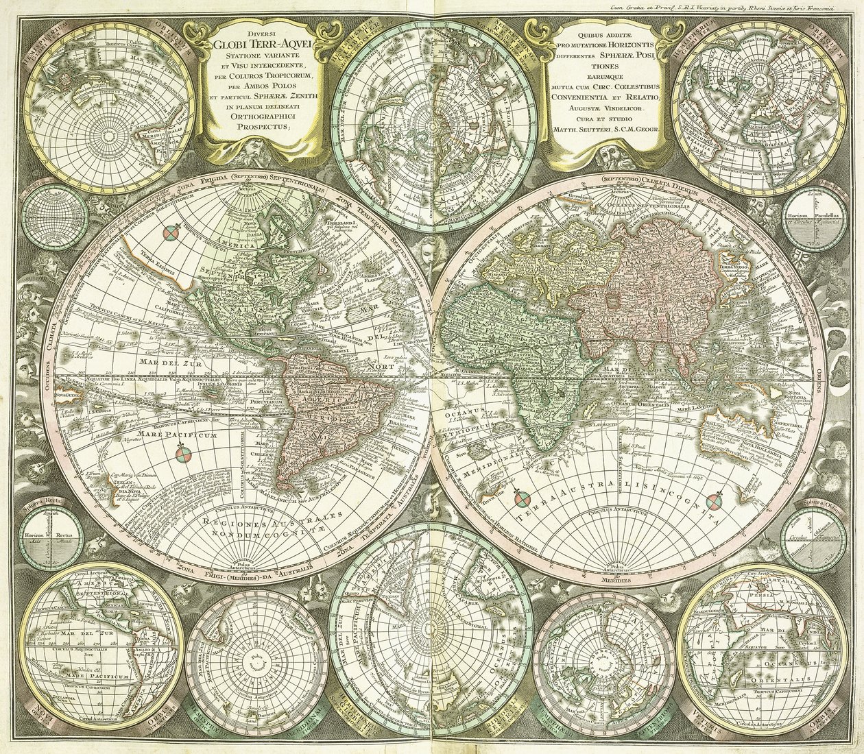 Mappa del mondo, 1744 da Georg Matthäus Seutter