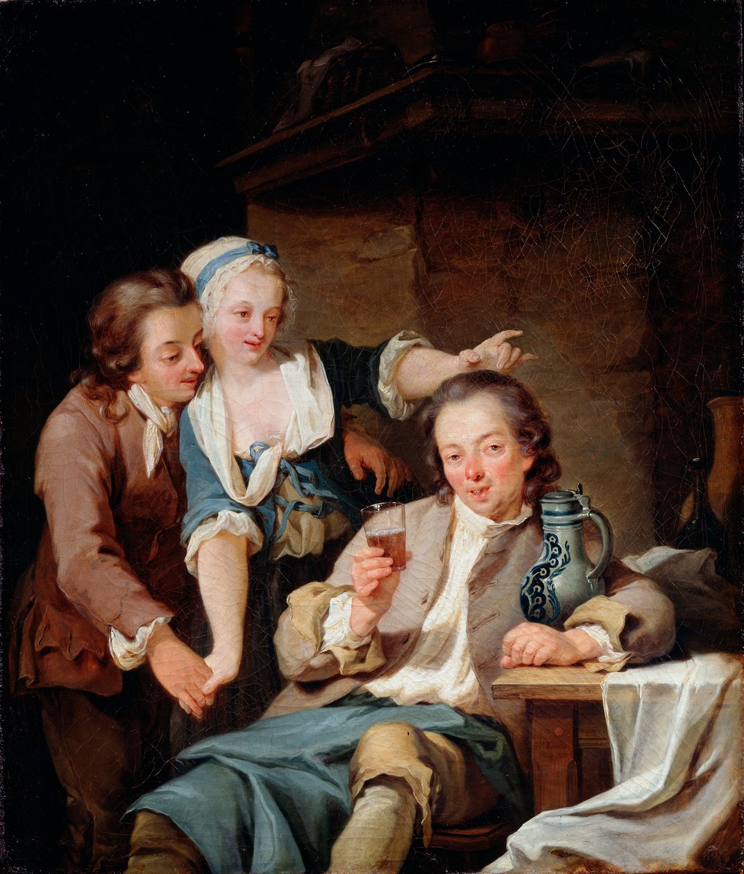 Un marito ingannato Vino e Amore, 1765 da Georg Melchior Kraus