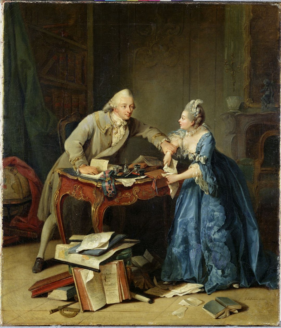 Tra scienza e famiglia, ca 1775 da Georg Melchior Kraus
