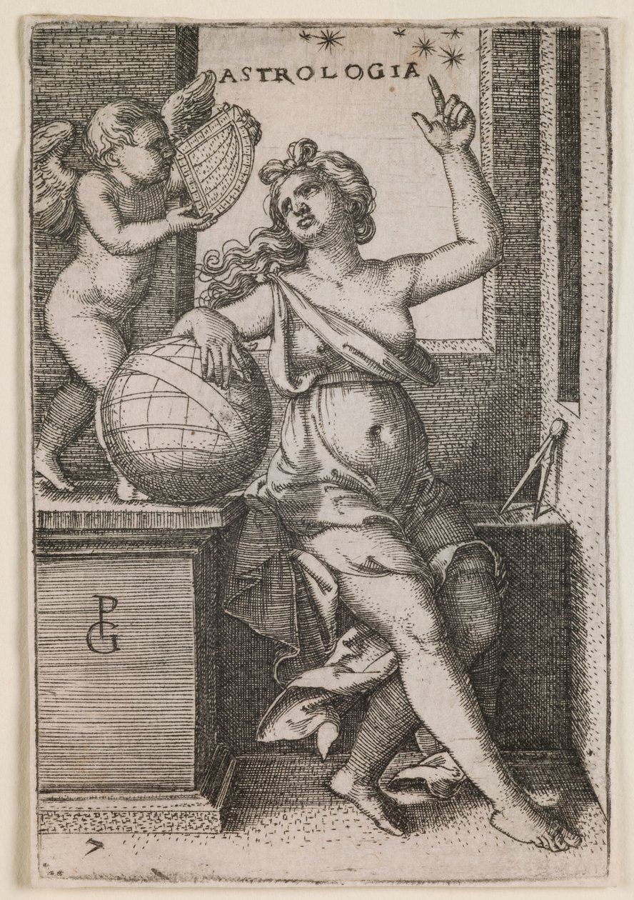 Astrologia, dalla serie "Le arti liberali", 1541 circa (incisione) da Georg Pencz