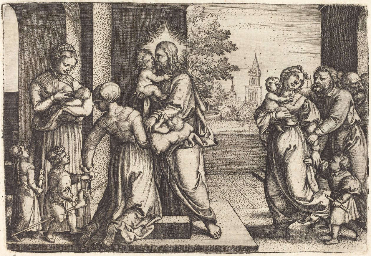 Cristo circondato dai bambini da Georg Pencz