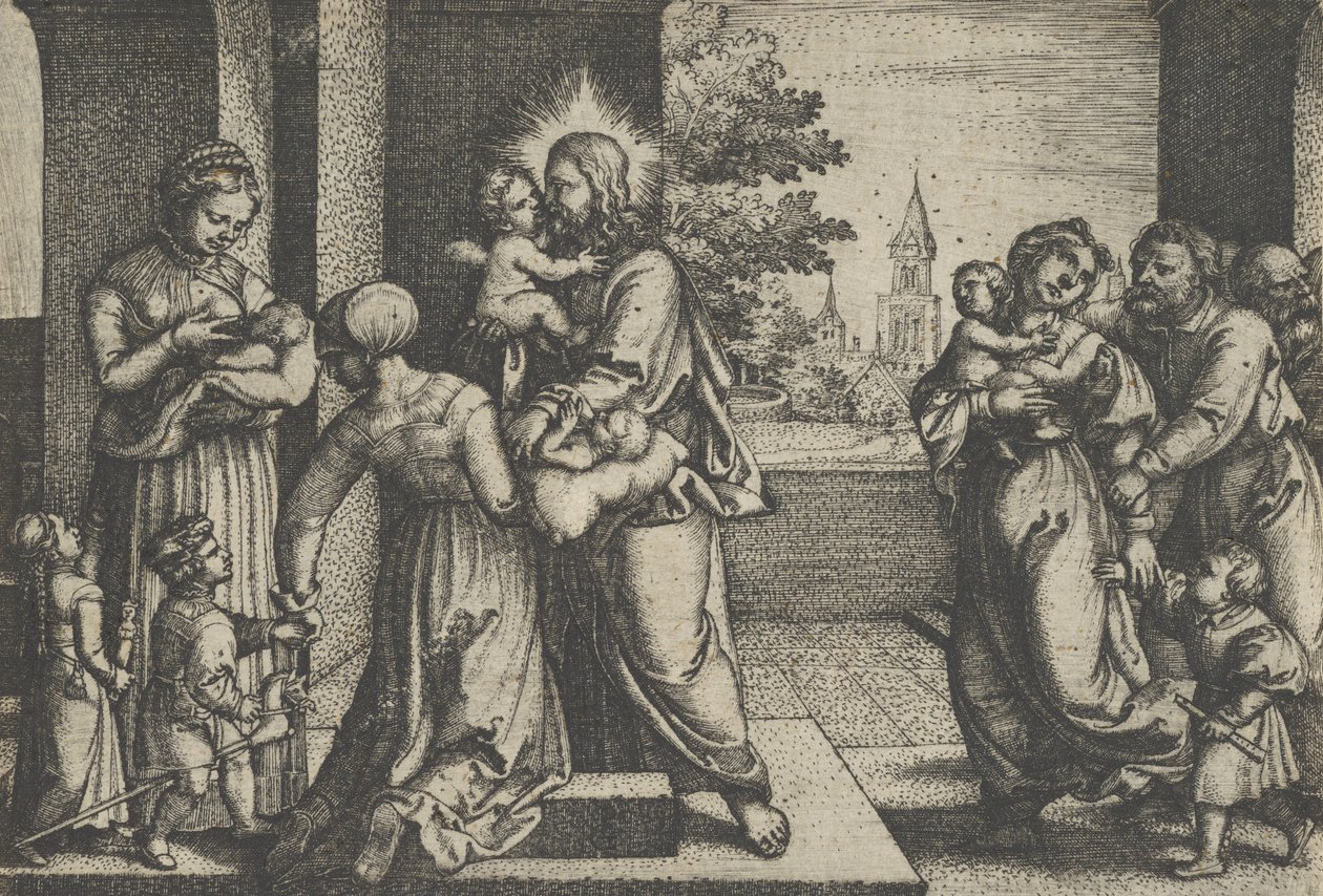 Cristo e i bambini da Georg Pencz