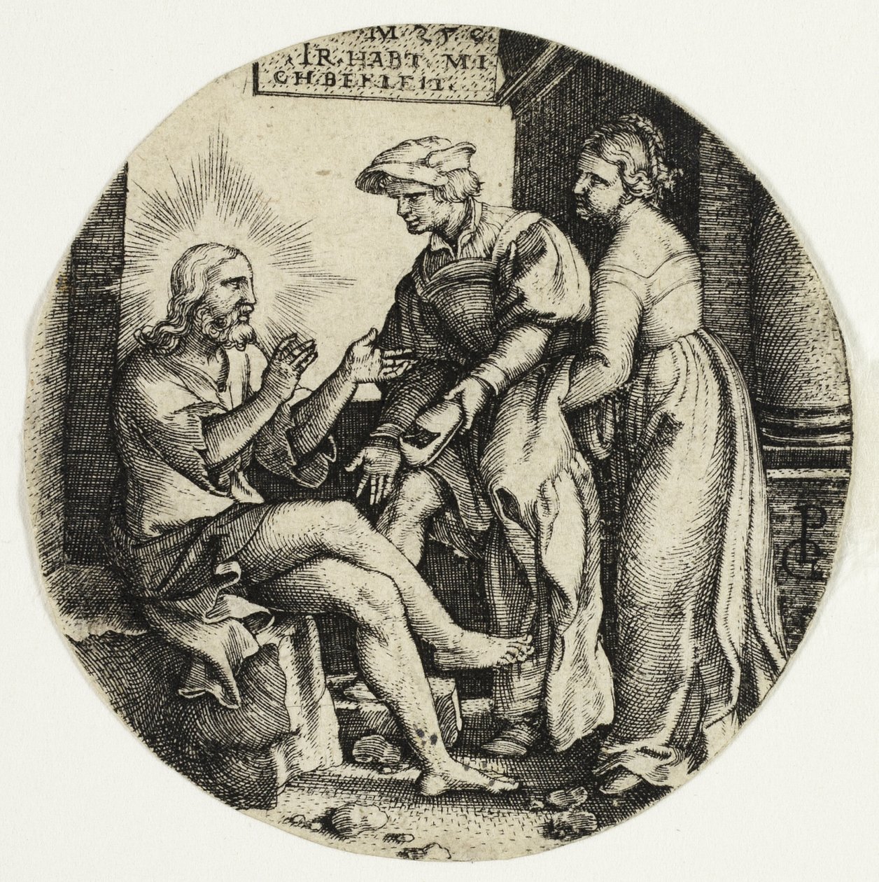 Vestire gli ignudi, da Le sette opere di misericordia da Georg Pencz