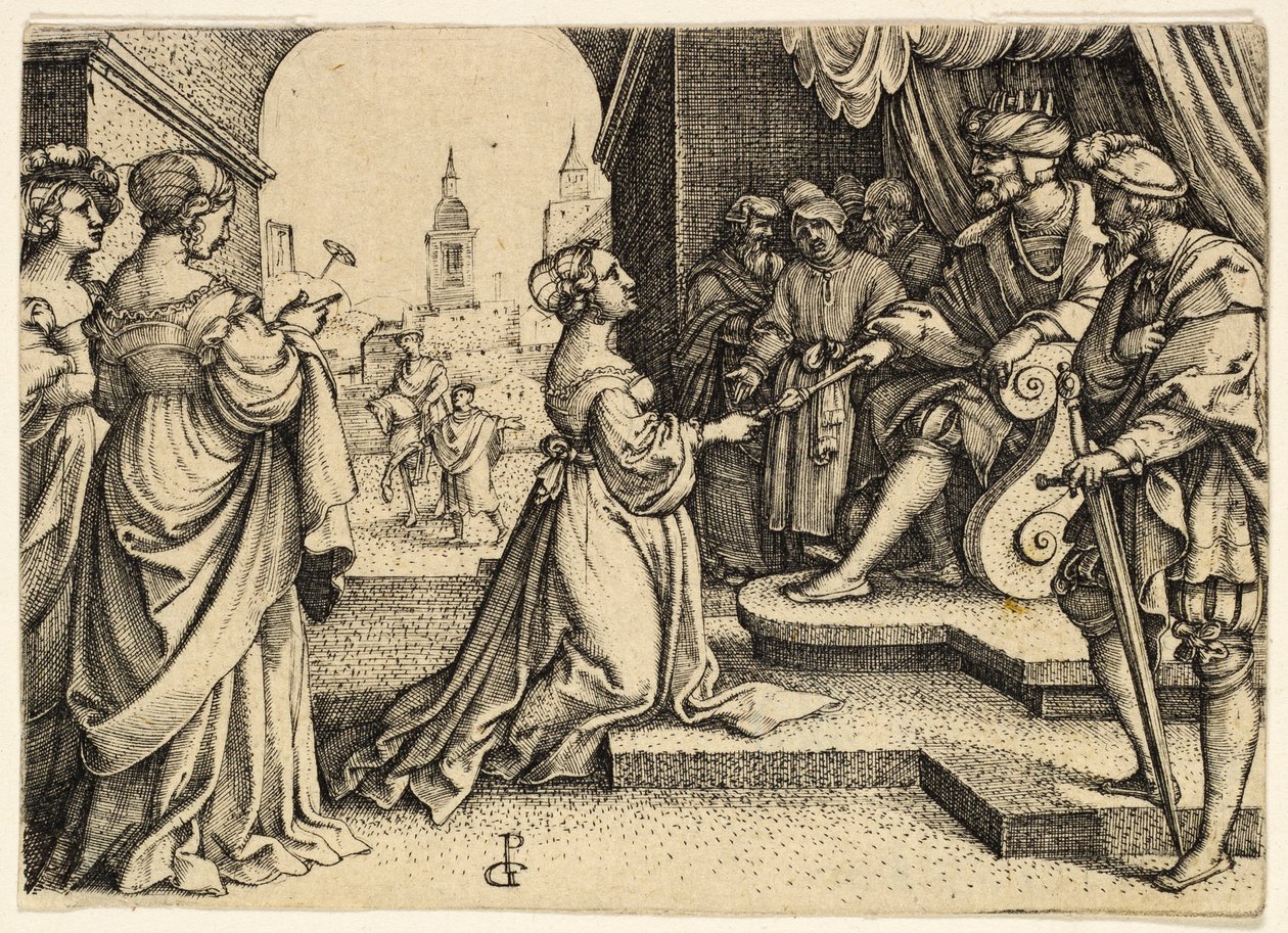 Ester davanti ad Assuero da Georg Pencz