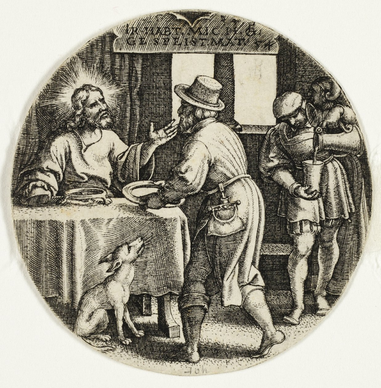 Nutrire gli affamati, da Le sette opere di misericordia da Georg Pencz
