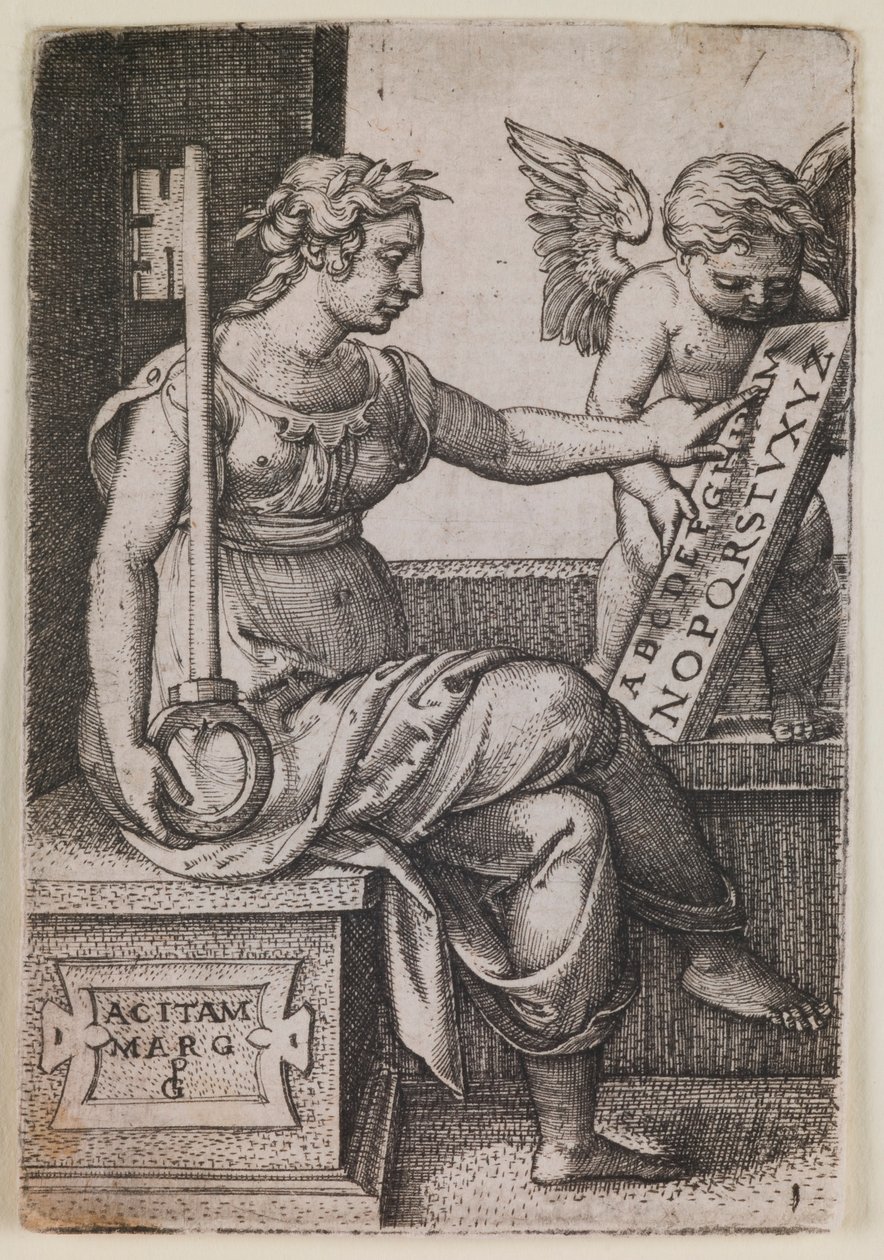 Grammatica, dalla serie "Le arti liberali" da Georg Pencz