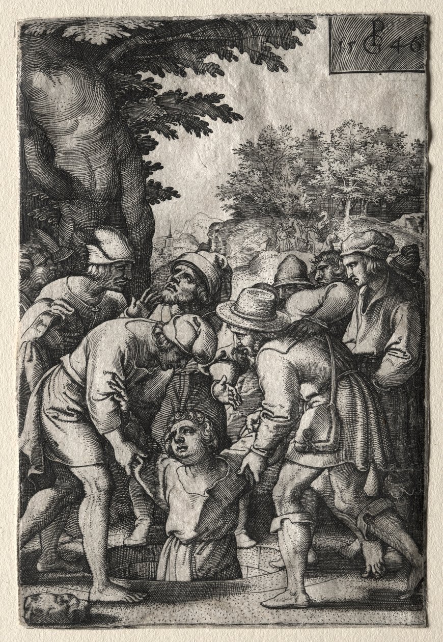 Giuseppe calato in un pozzo da Georg Pencz
