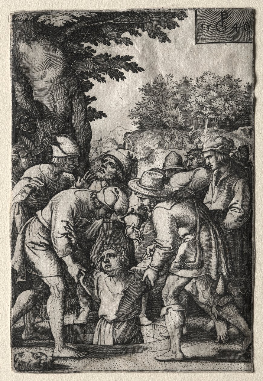 Giuseppe calato in un pozzo, 1546 da Georg Pencz