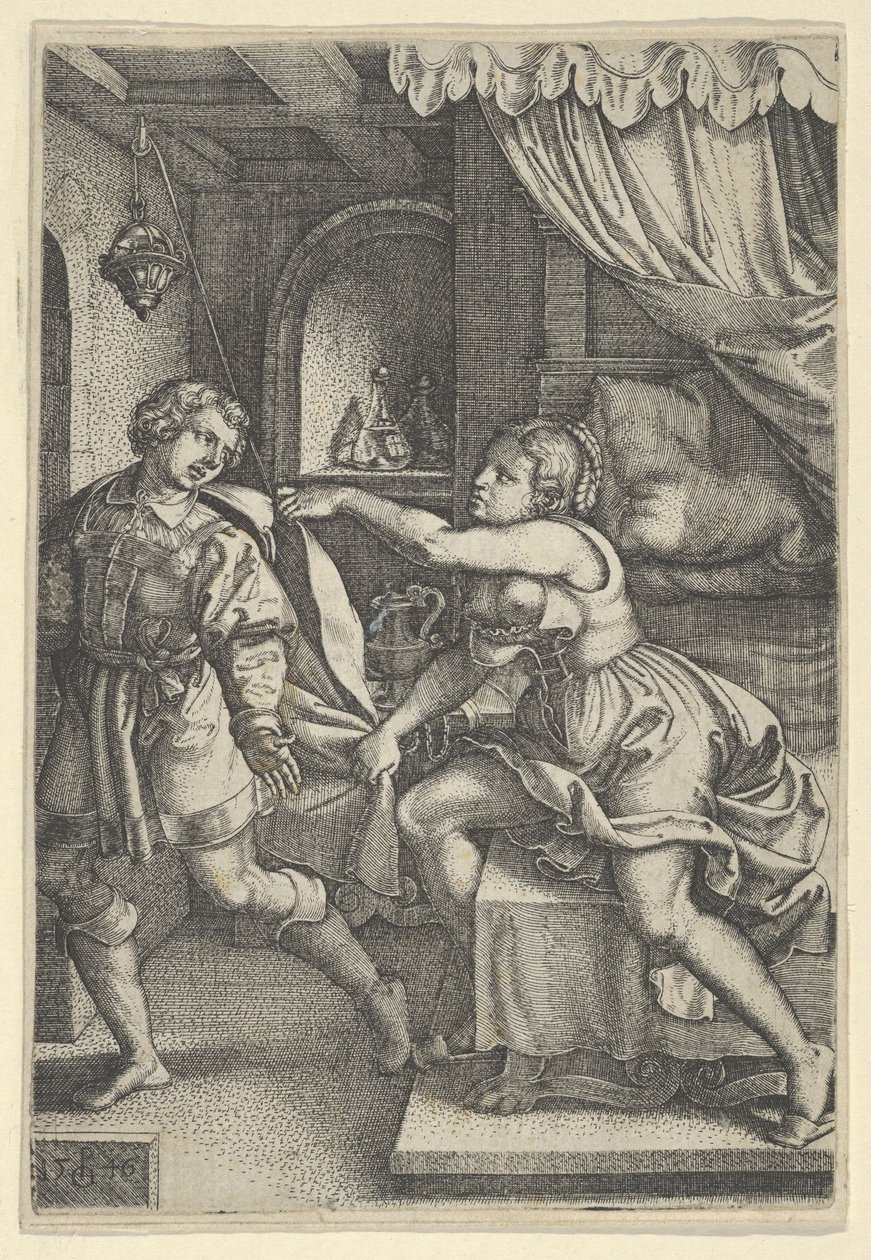 Giuseppe e la moglie di Potifar, dalla Storia di Giuseppe, 1546 da Georg Pencz