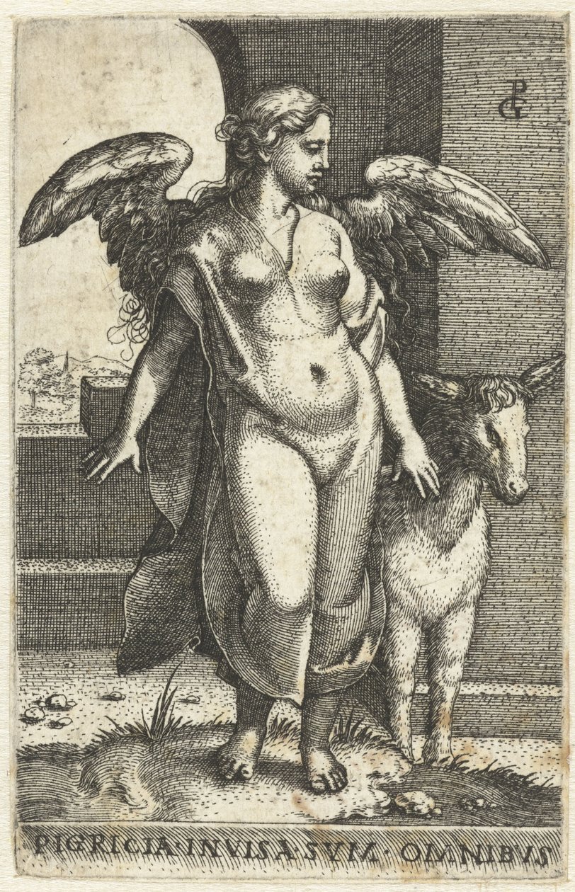 Luiheid (Pigritia Acedia) Pigricia invisa svm omnibvs Zeven Hoofdzonden da Georg Pencz