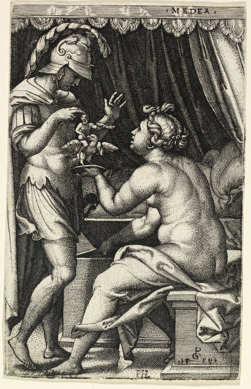 Medea e Giasone, da Eroine greche da Georg Pencz