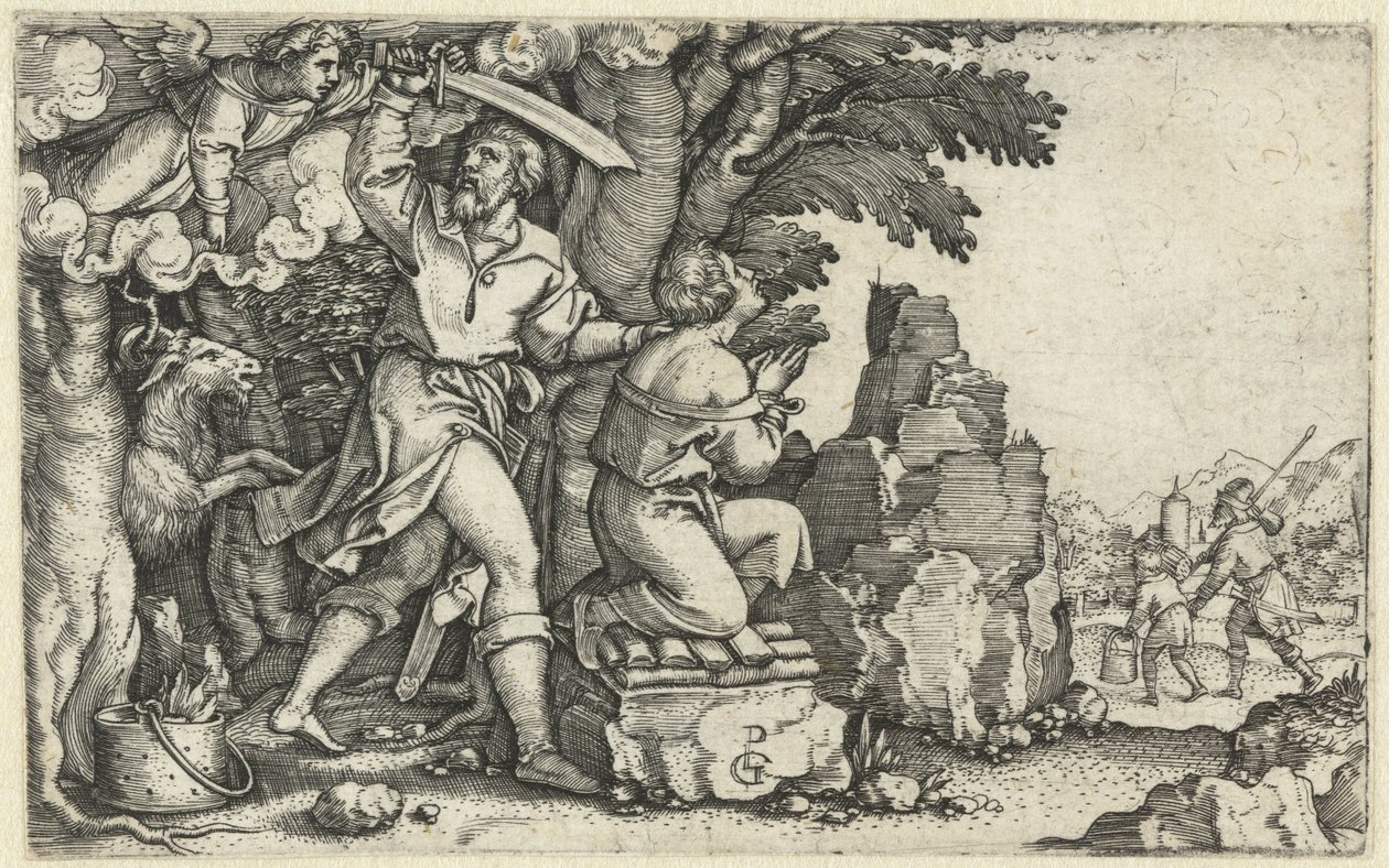 Offerta di Abramo di Isacco (serie Verhaal van Abraham) da Georg Pencz