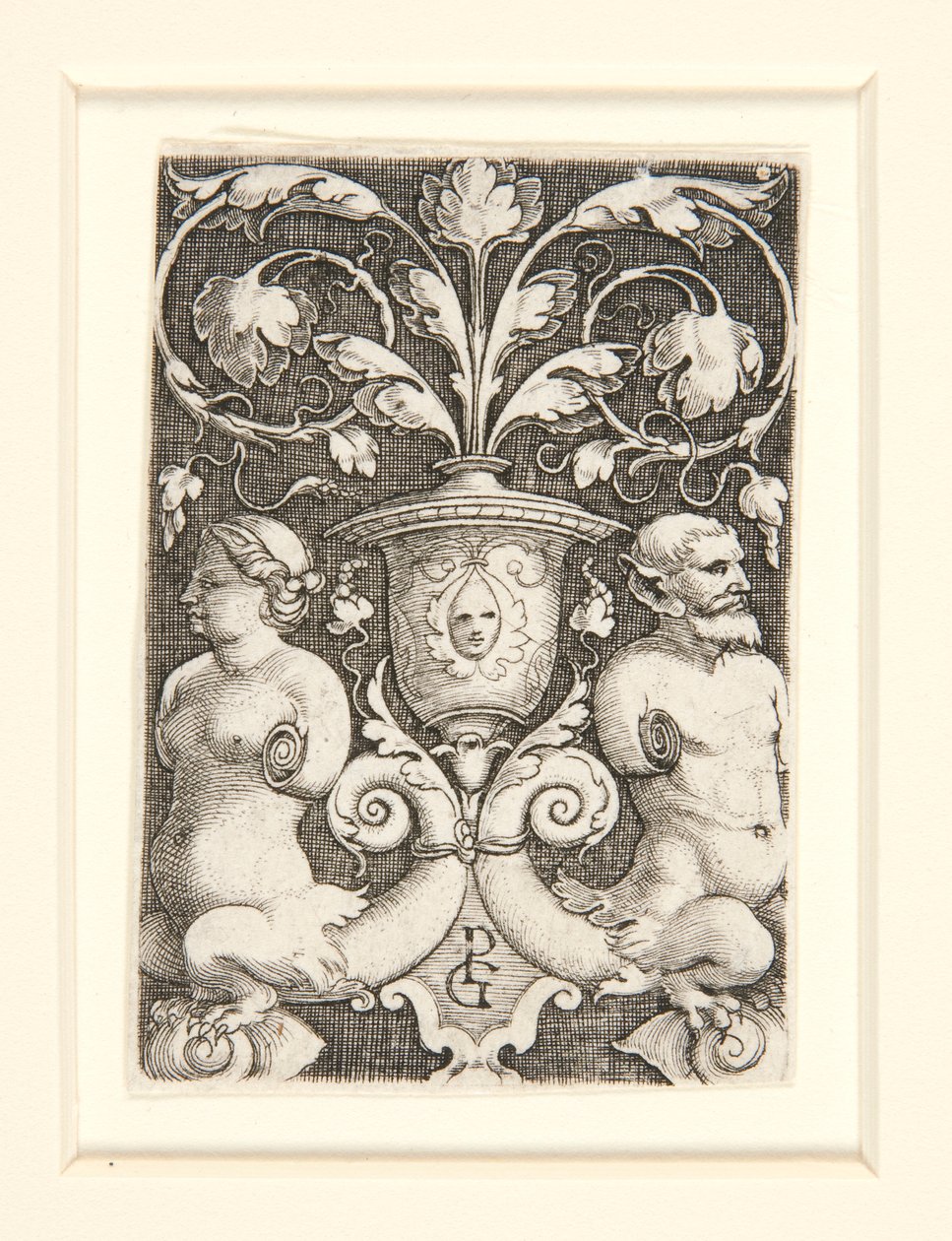 Vaso ornamentale con due figure da Georg Pencz