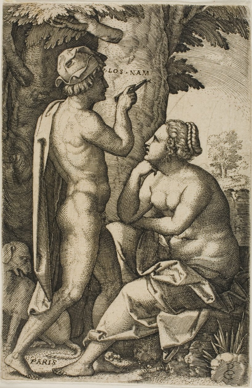 Paride e Enone, da Eroine Greche da Georg Pencz