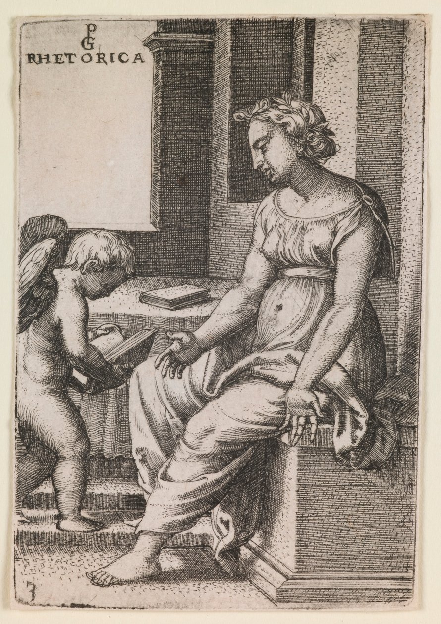 Retorica, dalla serie "Le arti liberali" da Georg Pencz