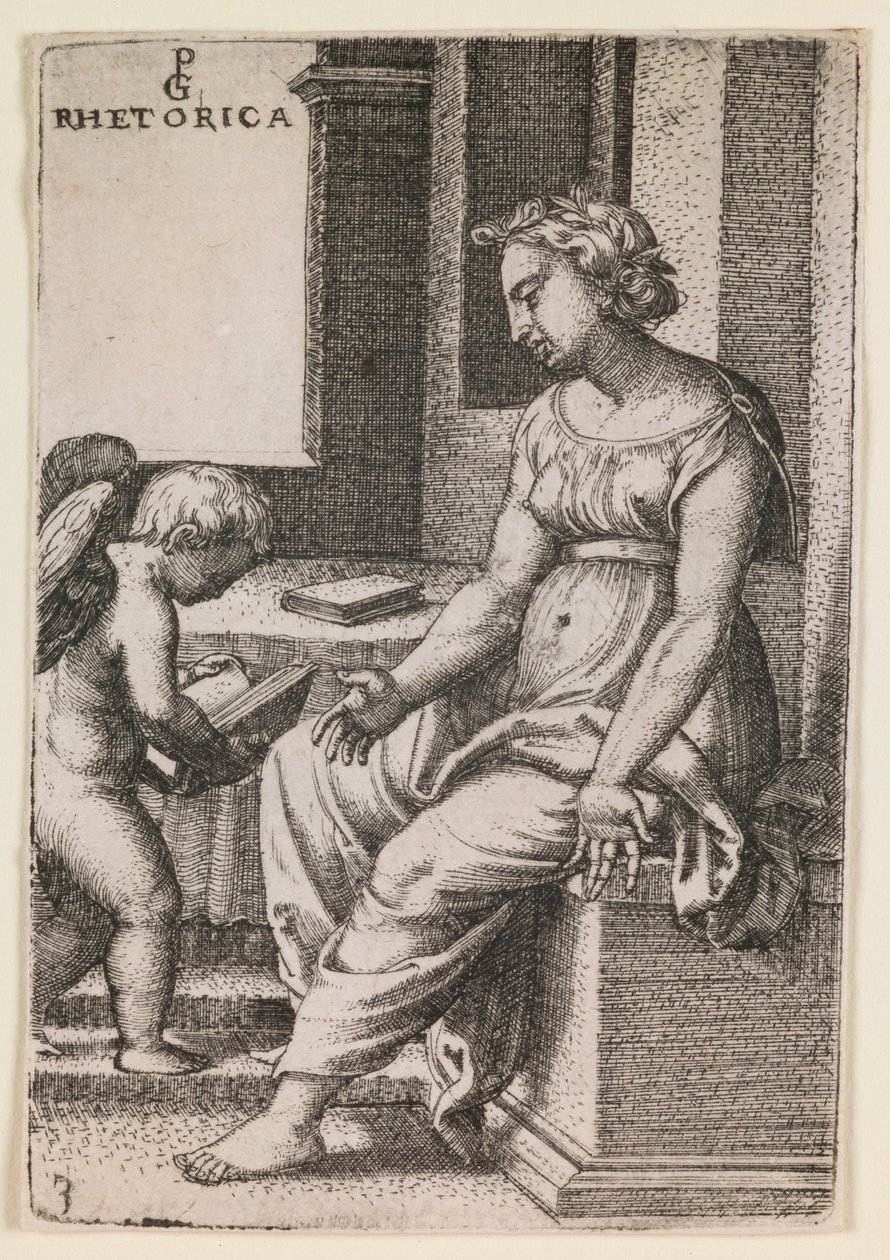 Retorica, dalla serie "Le arti liberali", 1541 circa (incisione) da Georg Pencz