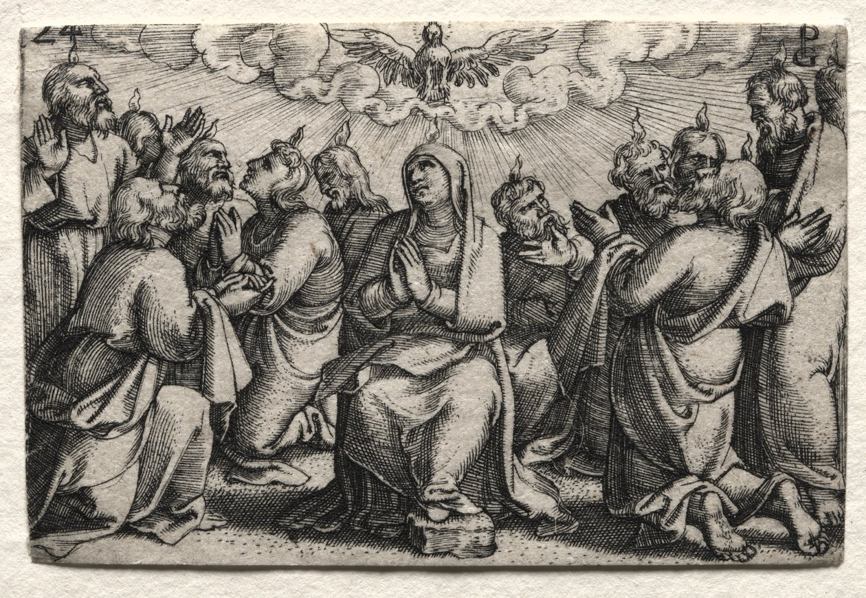 La vita di Gesù Cristo: La discesa dello Spirito Santo da Georg Pencz