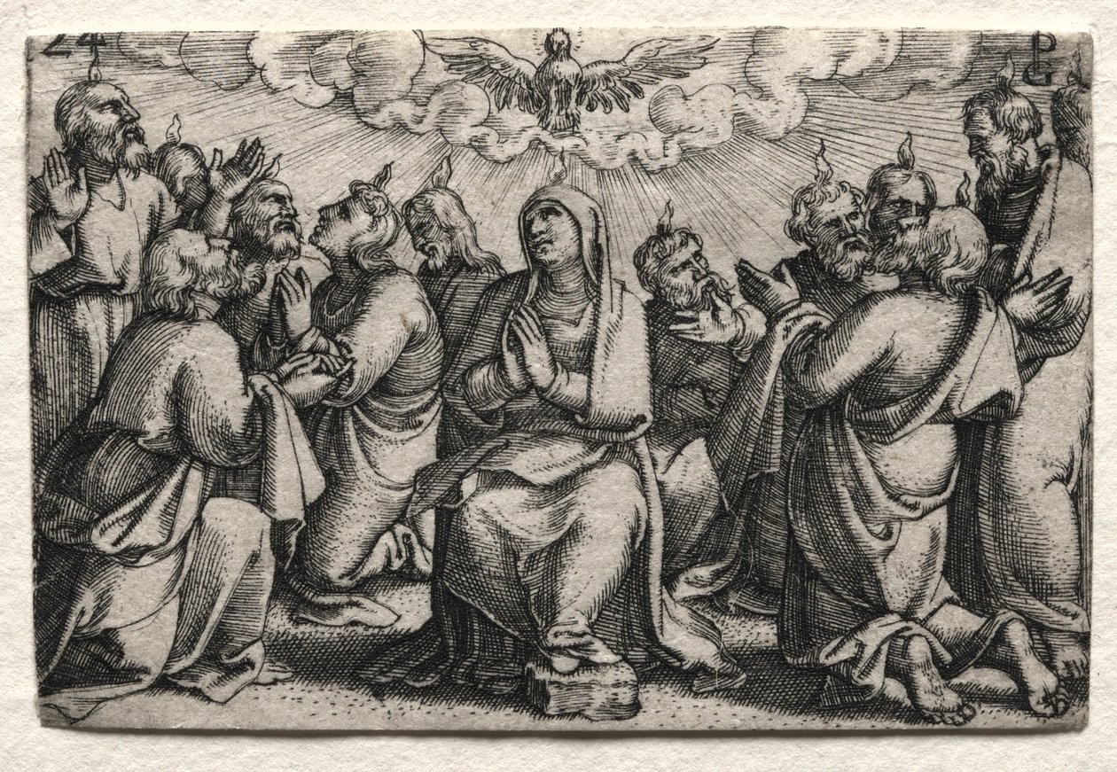 La Vita di Gesù Cristo: La Discesa dello Spirito Santo, c. 1534-35 da Georg Pencz