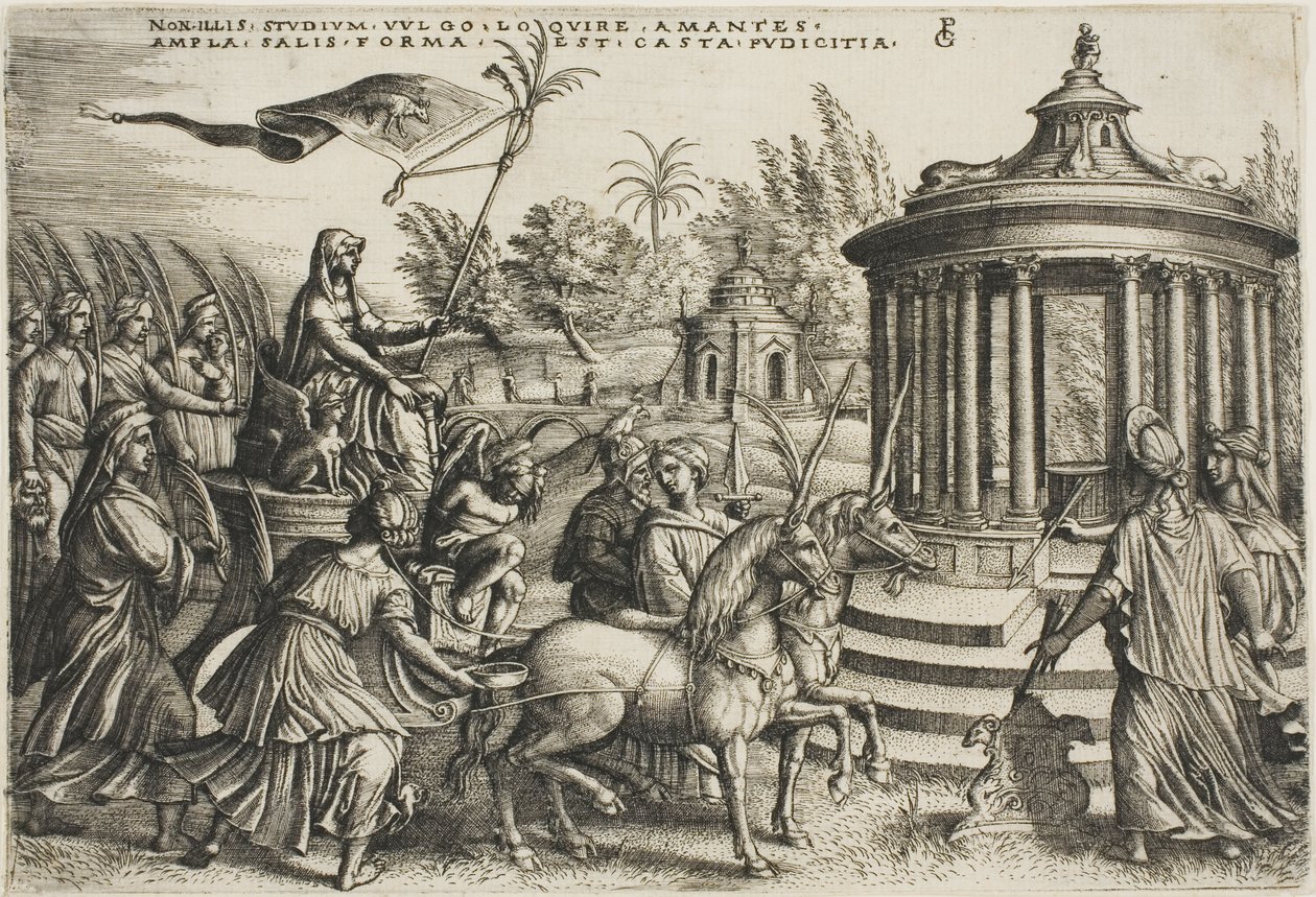 Il trionfo della castità, tavola due da I trionfi di Petrarca da Georg Pencz