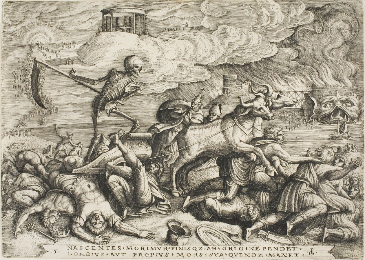 Il trionfo della morte, tavola cinque da I trionfi di Petrarca da Georg Pencz