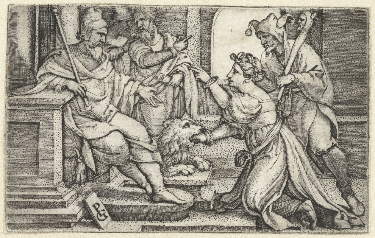 Donna dichiara sotto giuramento la sua innocenza da Georg Pencz
