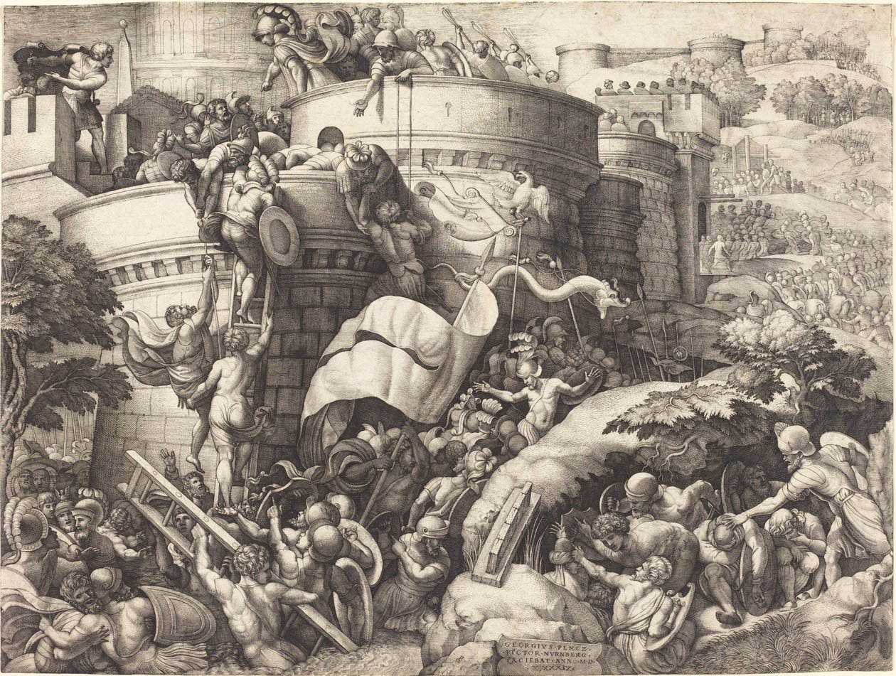 La presa di Cartagena da Georg Pencz after Giulio Romano