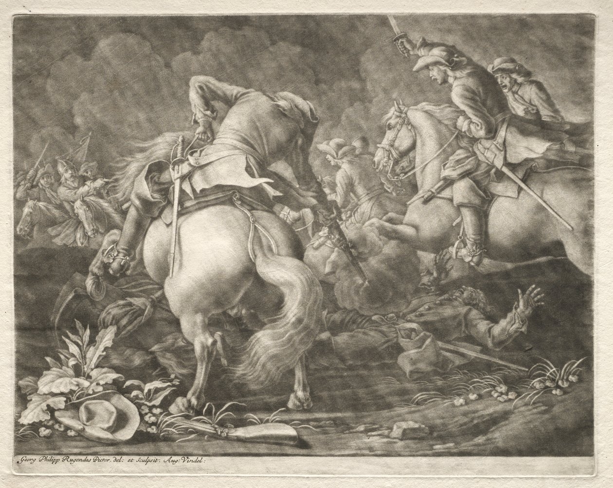Scaramuccia tra ussari prussiani e ungheresi da Georg Philipp I Rugendas