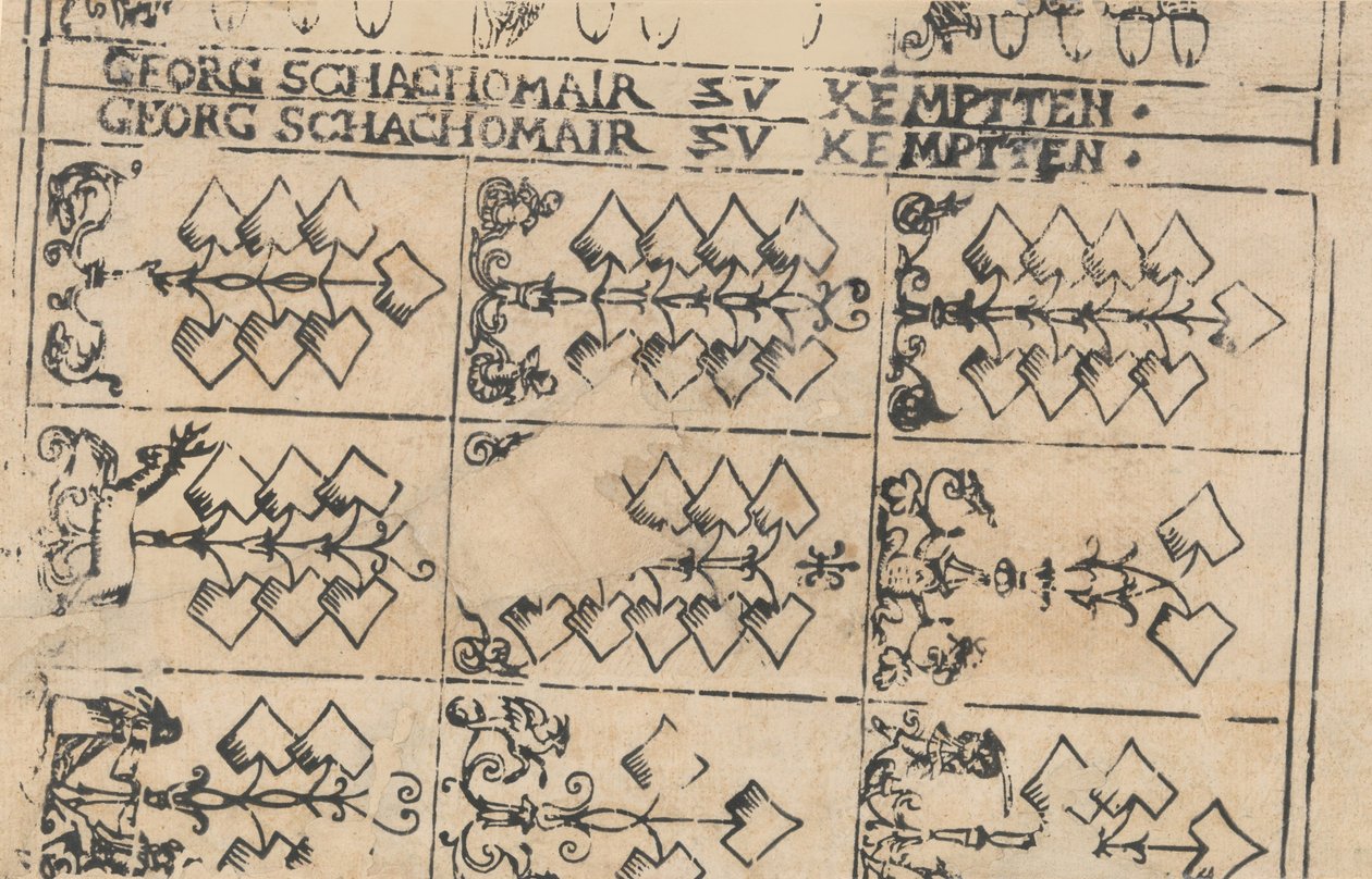 Foglio di Carte da Gioco, 1575-1600 da Georg Schachomair