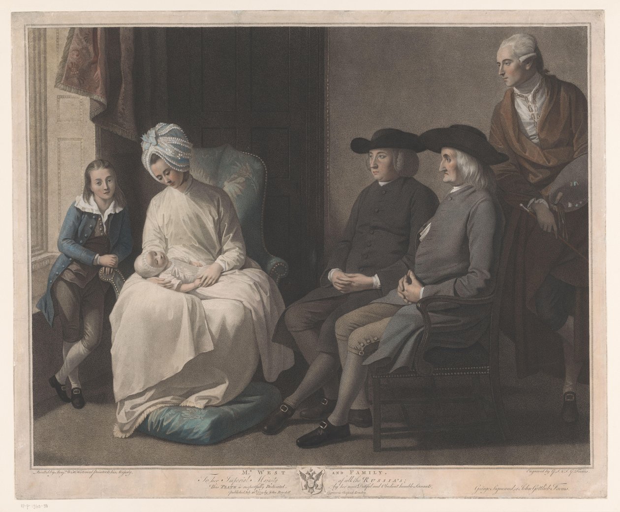 Ritratto di Benjamin West con la sua famiglia da Georg Siegmund Facius