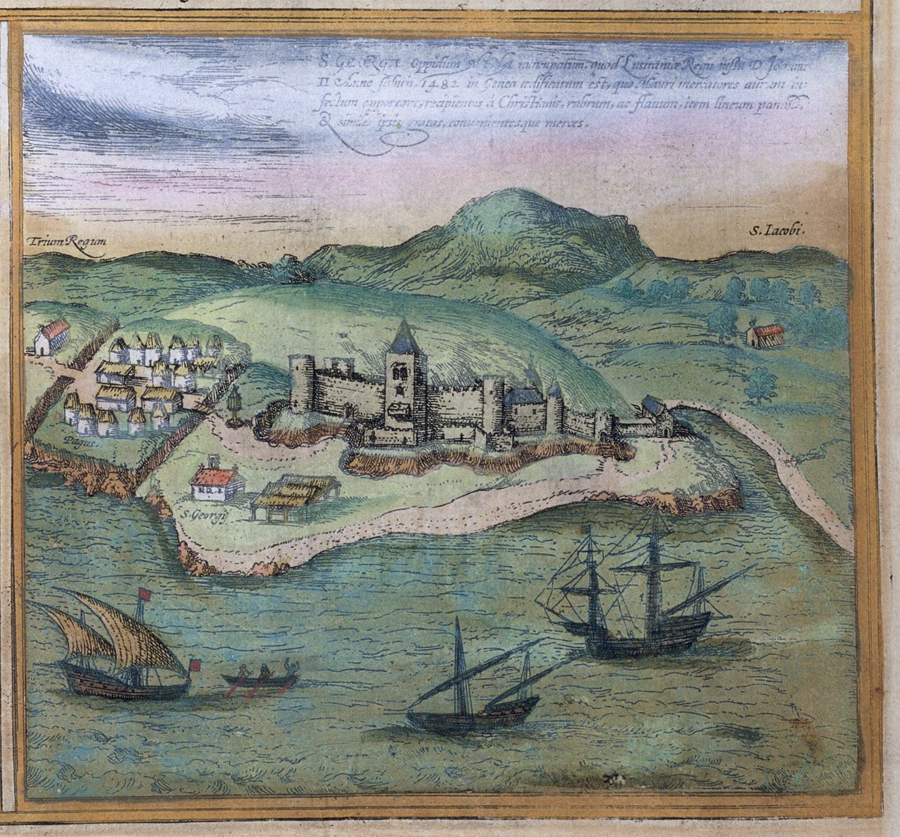 Elmina da Civitates Orbis Terrarum, c.1572 da Georg Braun und Franz Hogenberg