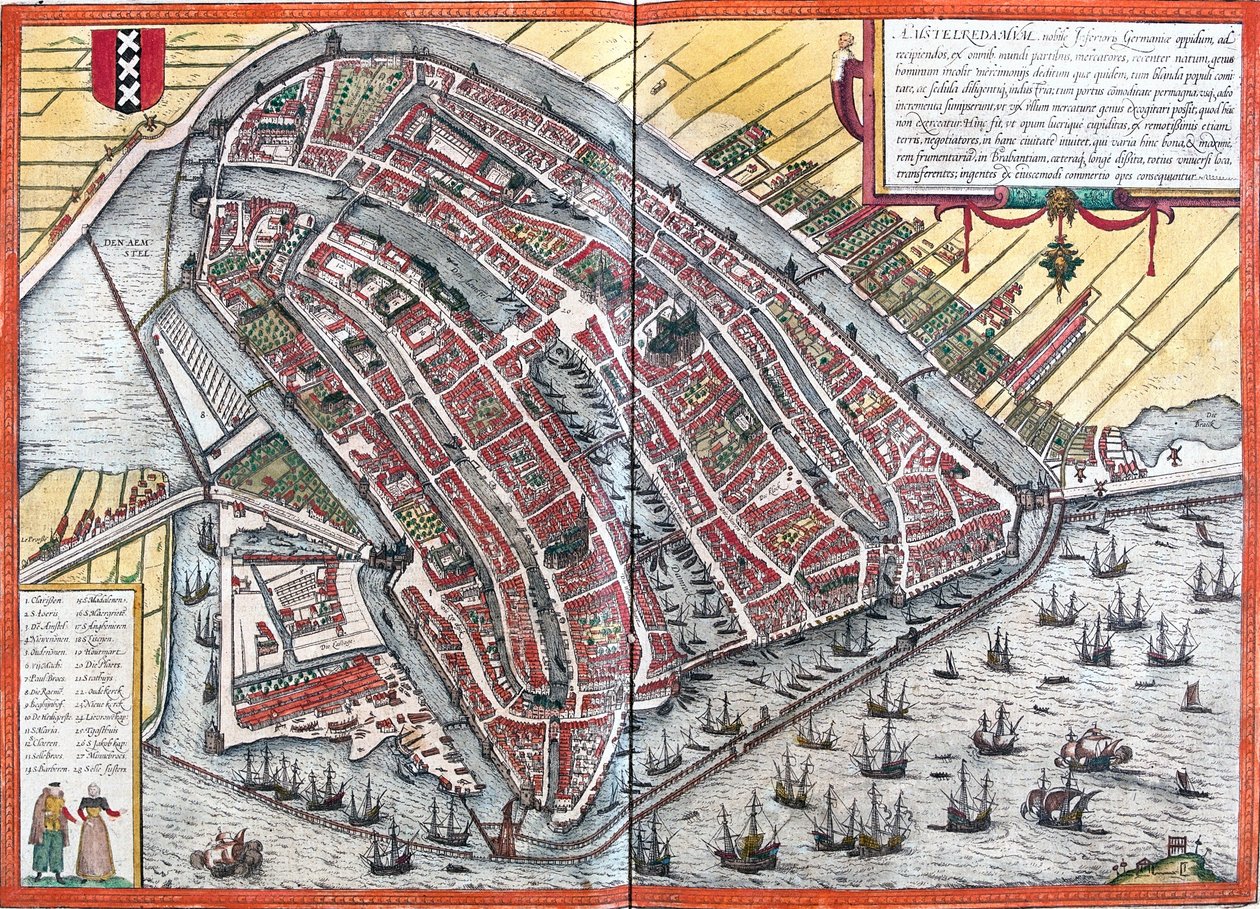 Amsterdam, Paesi Bassi da Georg and Hogenberg Franz (1535 90) Braun