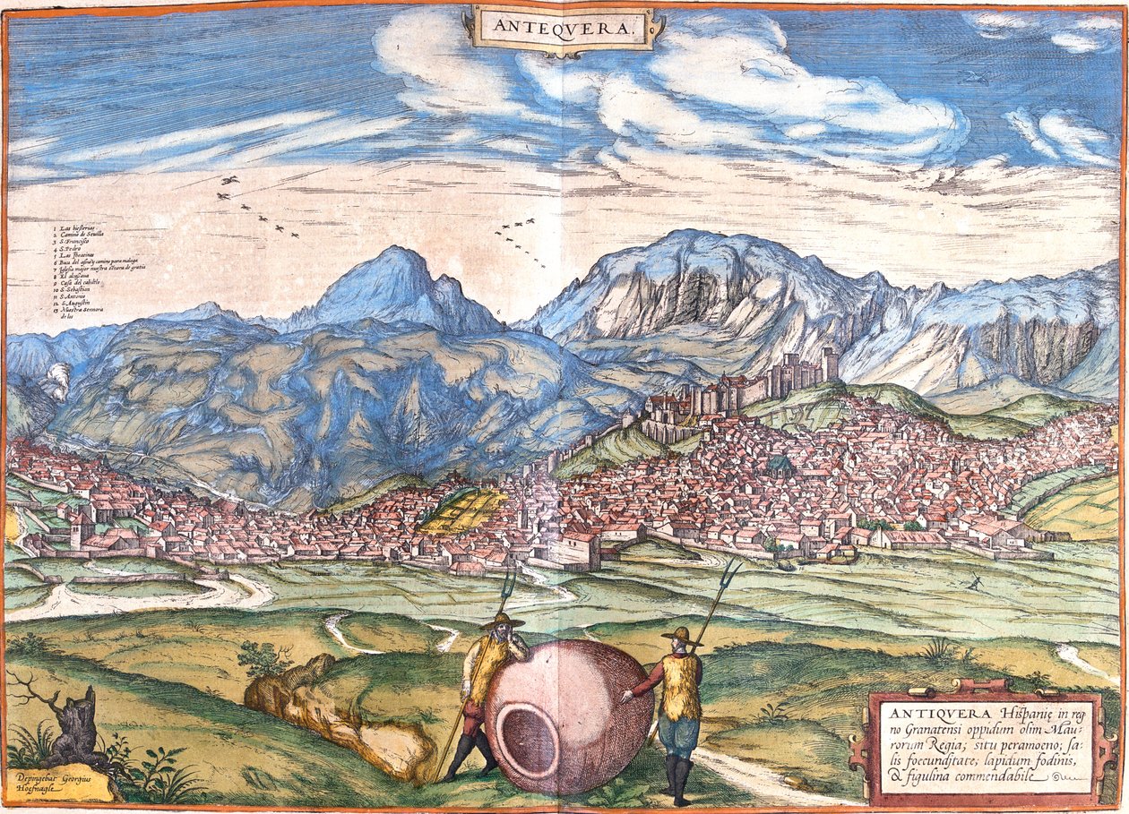 Antequera, Spagna da Georg and Hogenberg Franz (1535 90) Braun