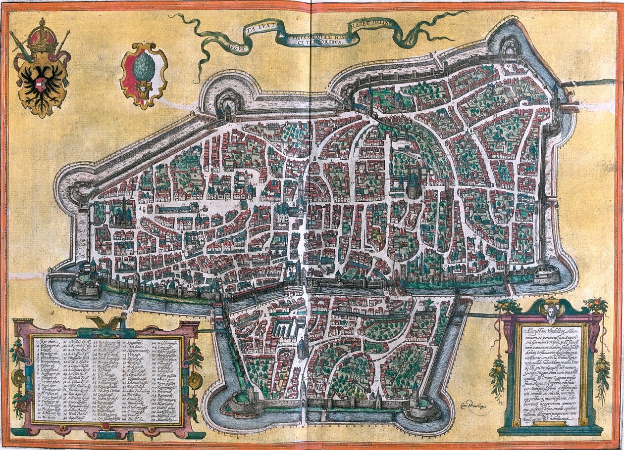 Augsburg, Germania da Georg and Hogenberg Franz (1535 90) Braun
