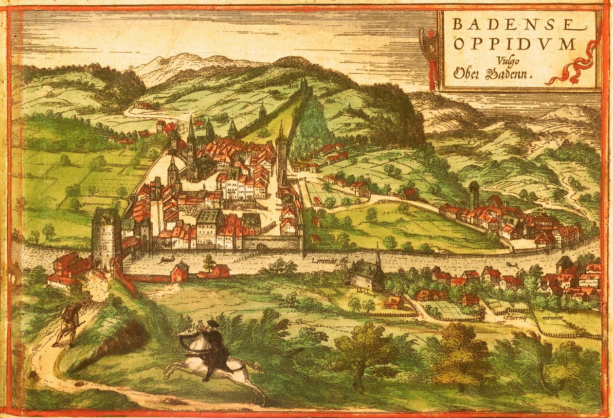 Baden, Spa, Svizzera da Georg and Hogenberg Franz (1535 90) Braun