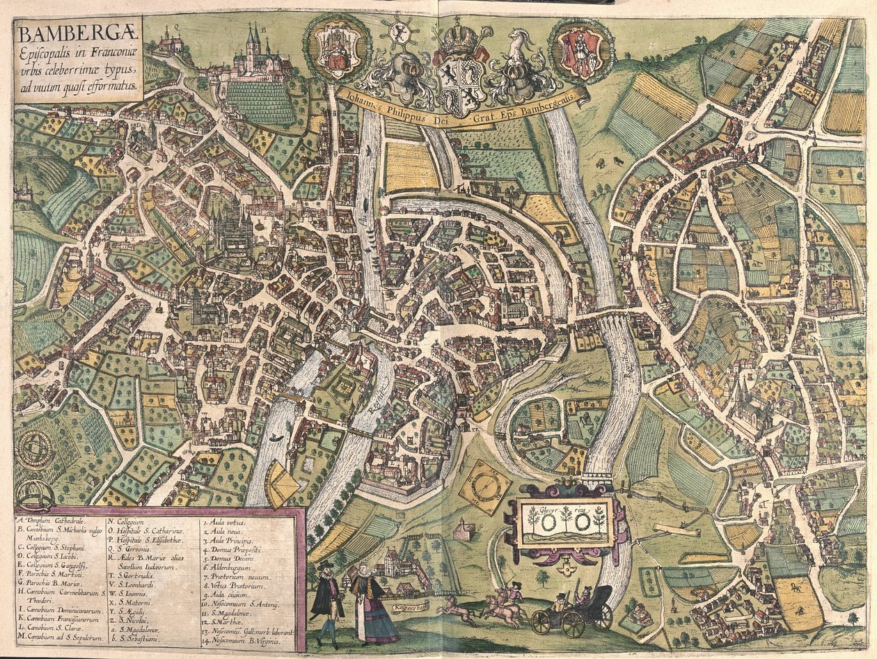 Bambergen (Germania) (incisione) da Georg Braun and Hogenberg Franz