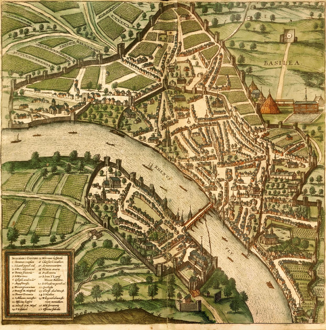 Basilea, Basilea, Svizzera da Georg and Hogenberg Franz (1535 90) Braun