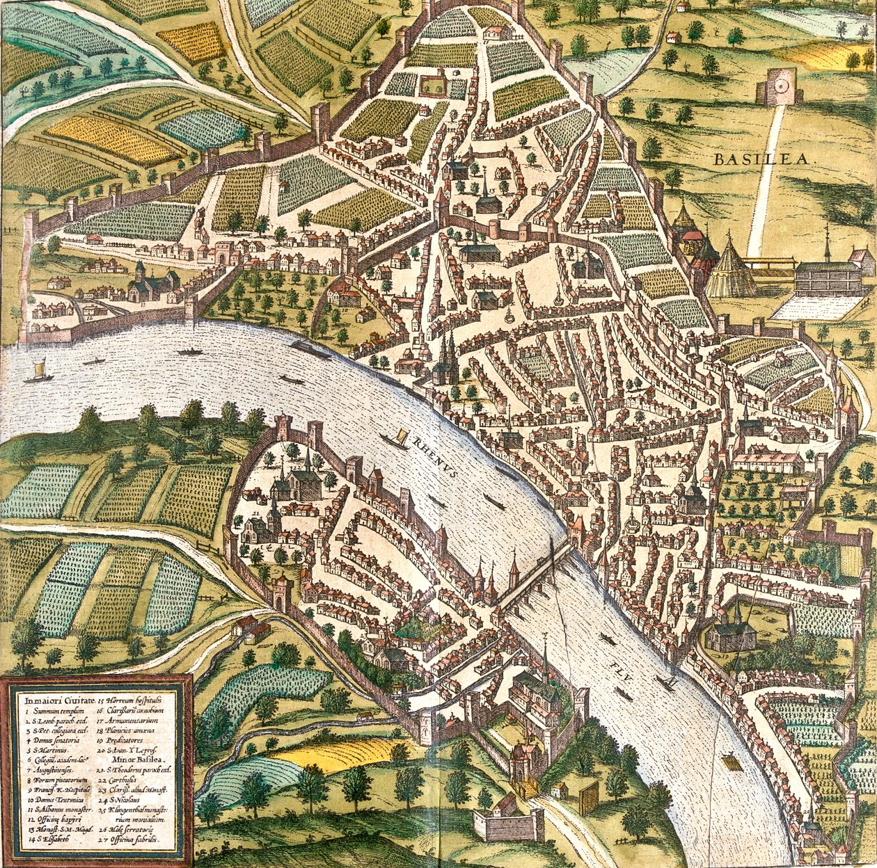 Basilea, Svizzera da Georg and Hogenberg Franz (1535 90) Braun