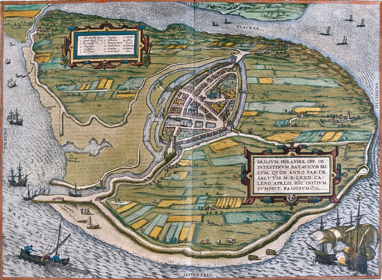 Brielle, Paesi Bassi da Georg and Hogenberg Franz (1535 90) Braun