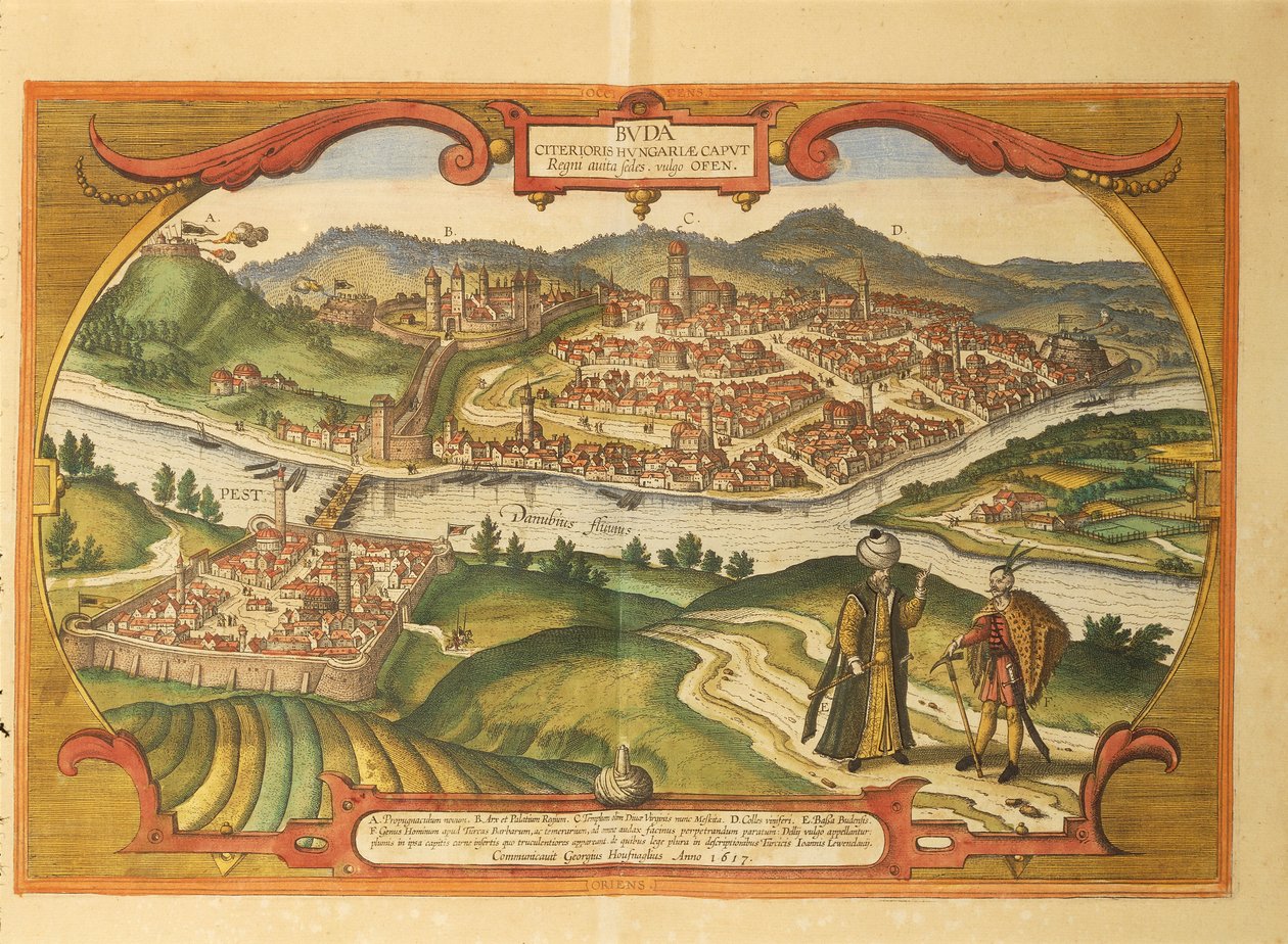 Budapest da Civitates Orbis Terrarum da Georg Braun and Hogenberg Franz