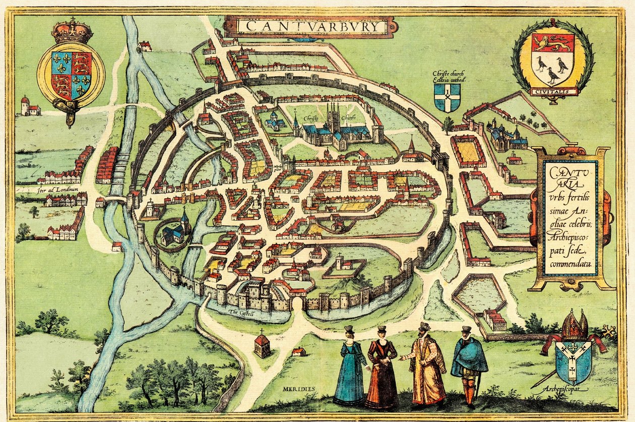 Canterbury, Inghilterra da Georg and Hogenberg Franz (1535 90) Braun