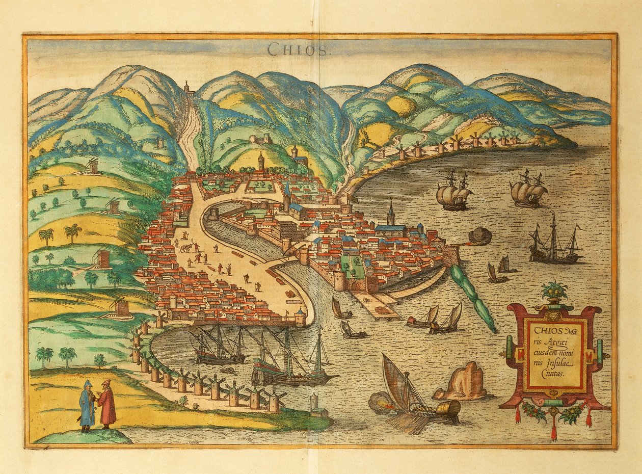 Chios dal Civitates Orbis Terrarum di Georg Braun da Georg Braun and Hogenberg Franz