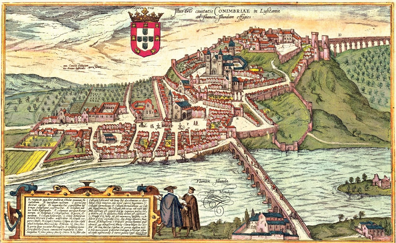 Coimbra, Portogallo da Georg and Hogenberg Franz (1535 90) Braun