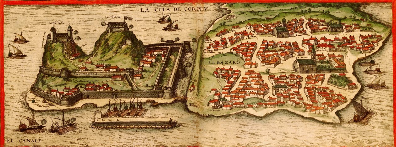 Corfù, Grecia da Georg and Hogenberg Franz (1535 90) Braun