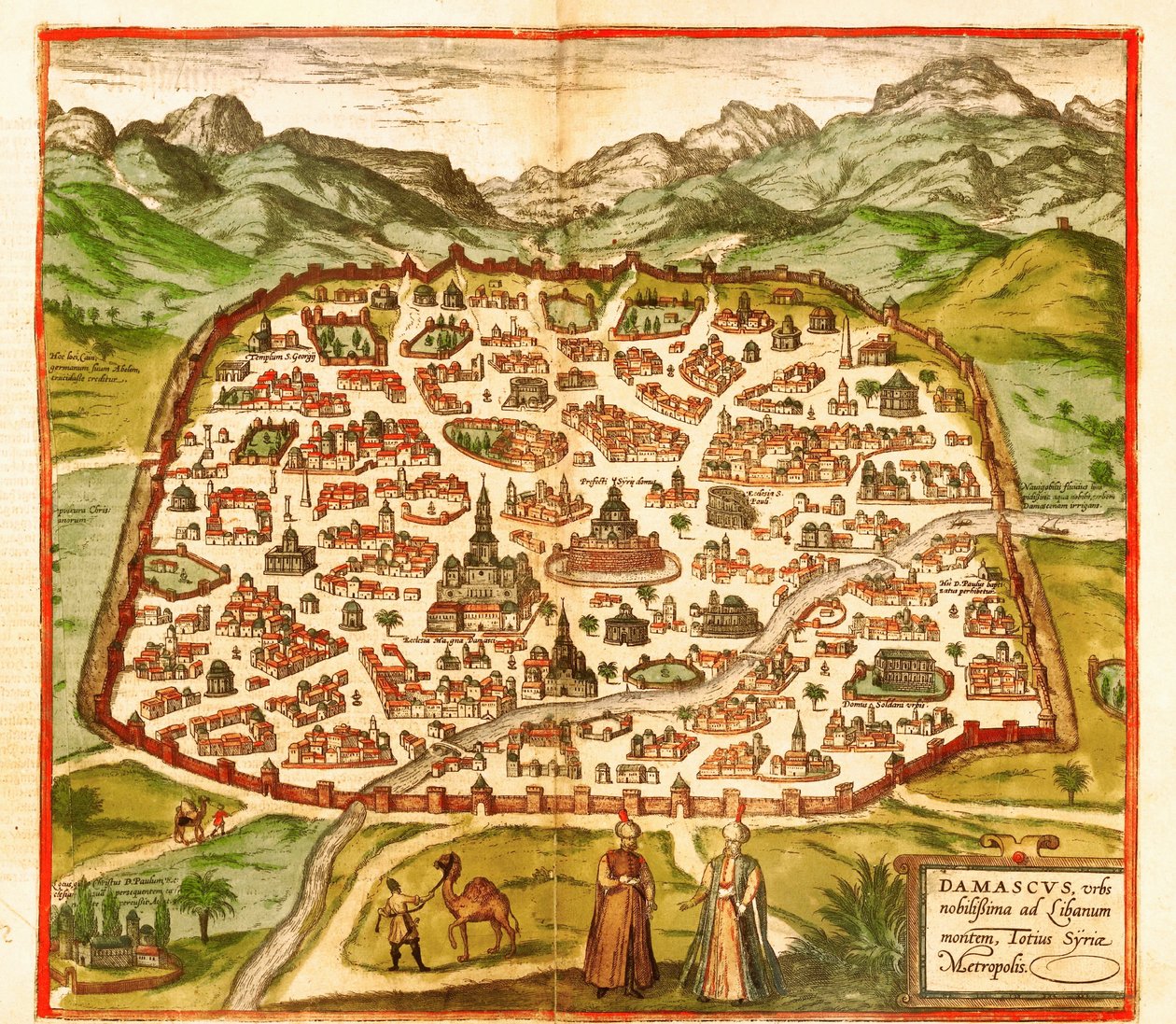 Damasco, Siria da Georg and Hogenberg Franz (1535 90) Braun