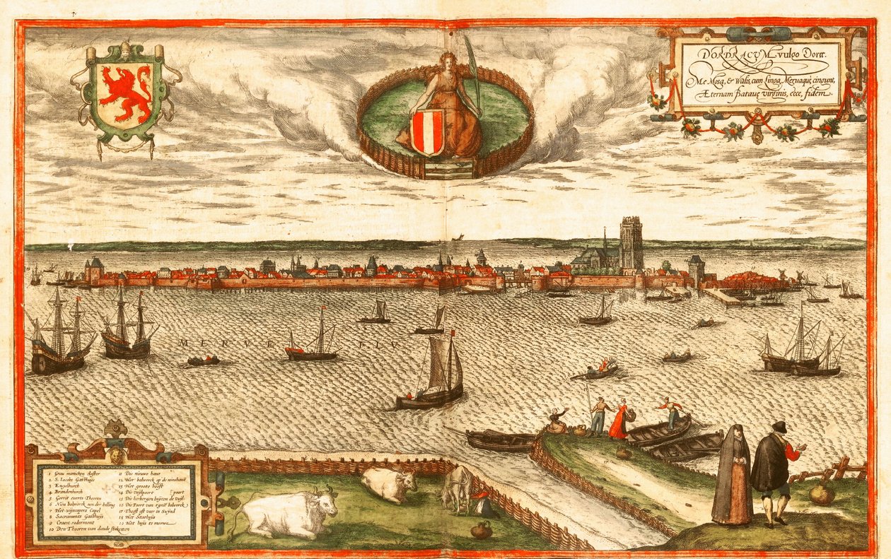 Dordrecht, Paesi Bassi da Georg and Hogenberg Franz (1535 90) Braun