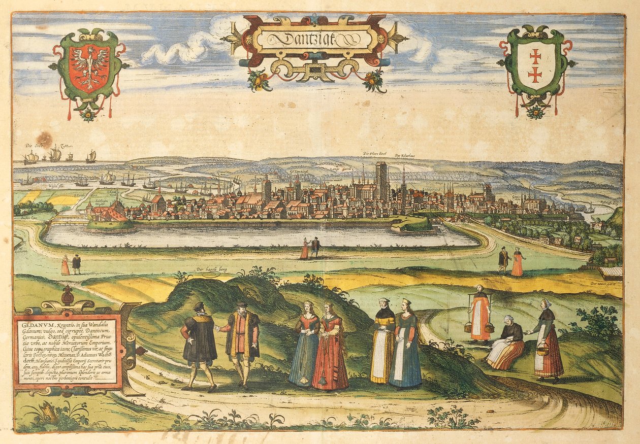 Danzica dal Civitates Orbis Terrarum di Georg Braun da Georg Braun and Hogenberg Franz